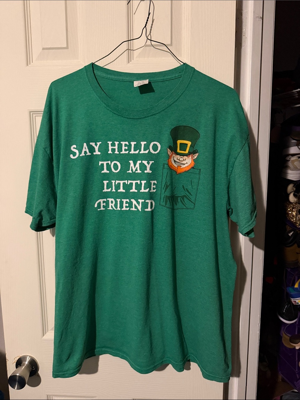 Lucky Brand Green Graphic Tee with Leprechaun Pocket